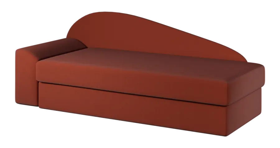 MELISA rošt, válenda celočalouněná, provedení levé, látka BEST 10 - látka cihlová